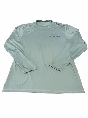 Hang Ten Men Green Long Sleeve Sun Shirt UPF 50+ Rash Guard Swim Tee M